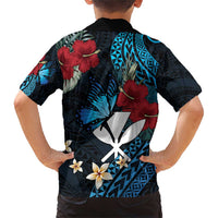 Hawaii Butterfly Family Matching Short Sleeve Bodycon Dress and Hawaiian Shirt Kanaka Maoli Mix Hibiscus DT04 - Polynesian Pride