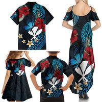 Hawaii Butterfly Family Matching Summer Maxi Dress and Hawaiian Shirt Kanaka Maoli Mix Hibiscus DT04 - Polynesian Pride