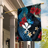 Hawaii Butterfly Garden Flag Kanaka Maoli Mix Hibiscus DT04 House Flag Black - Polynesian Pride