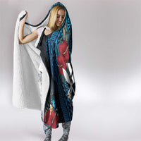 Hawaii Butterfly Hooded Blanket Kanaka Maoli Mix Hibiscus