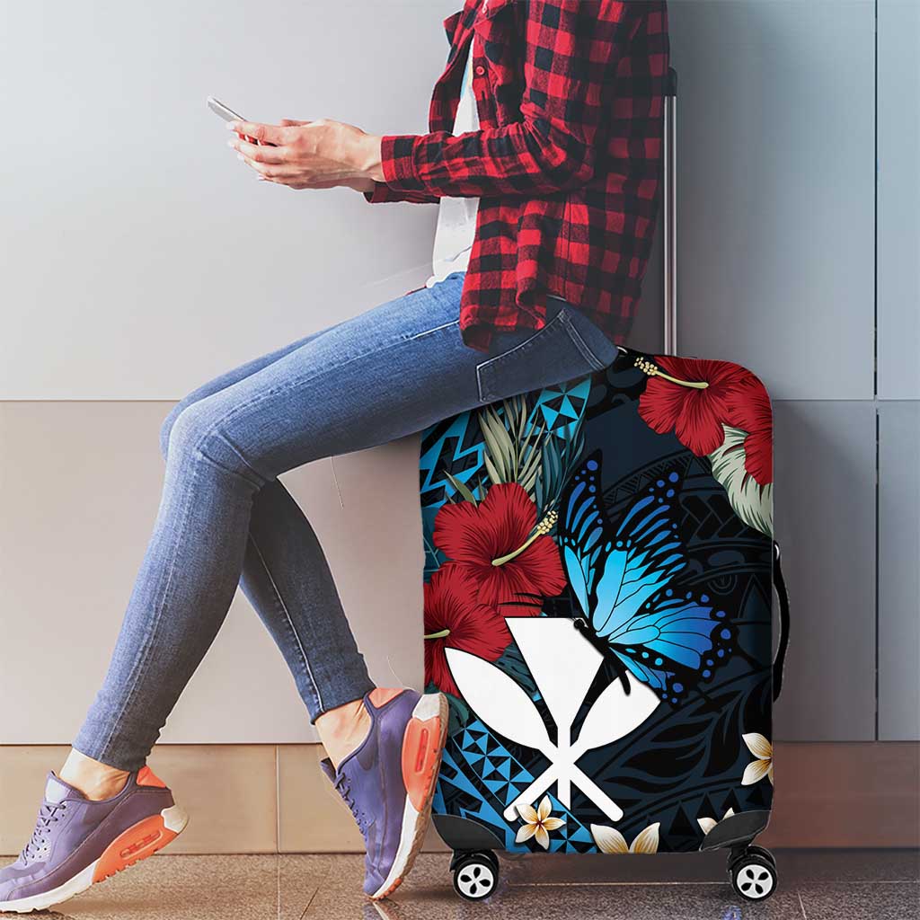Hawaii Butterfly Luggage Cover Kanaka Maoli Mix Hibiscus DT04 - Polynesian Pride