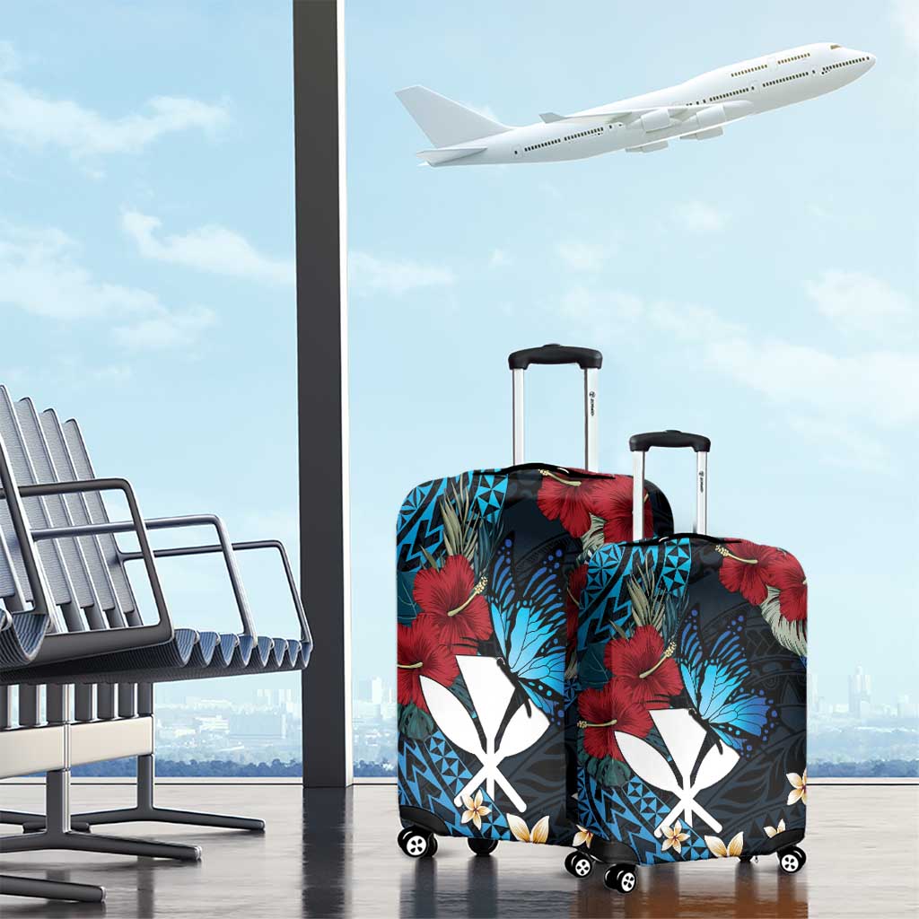 Hawaii Butterfly Luggage Cover Kanaka Maoli Mix Hibiscus DT04 - Polynesian Pride