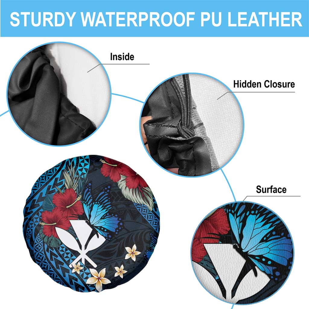 Hawaii Butterfly Spare Tire Cover Kanaka Maoli Mix Hibiscus DT04 - Polynesian Pride