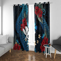 Hawaii Butterfly Window Curtain Kanaka Maoli Mix Hibiscus DT04 With Grommets Black - Polynesian Pride