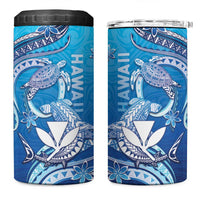 Hawaii 4 in 1 Can Cooler Tumbler Turtle With Hammerhead Shark Oceanic DT04 One Size: 16 oz Blue - Polynesian Pride