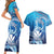 Hawaii Couples Matching Short Sleeve Bodycon Dress and Hawaiian Shirt Turtle With Hammerhead Shark Oceanic
