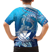 Hawaii Family Matching Off The Shoulder Long Sleeve Dress and Hawaiian Shirt Turtle With Hammerhead Shark Oceanic DT04 - Polynesian Pride