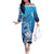Hawaii Family Matching Off The Shoulder Long Sleeve Dress and Hawaiian Shirt Turtle With Hammerhead Shark Oceanic