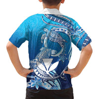 Hawaii Family Matching Off Shoulder Maxi Dress and Hawaiian Shirt Turtle With Hammerhead Shark Oceanic