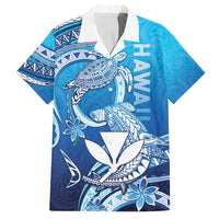Hawaii Family Matching Off Shoulder Maxi Dress and Hawaiian Shirt Turtle With Hammerhead Shark Oceanic