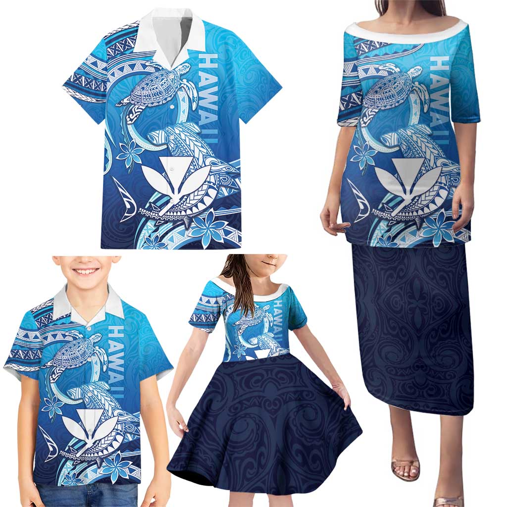 Hawaii Family Matching Puletasi and Hawaiian Shirt Turtle With Hammerhead Shark Oceanic DT04 - Polynesian Pride