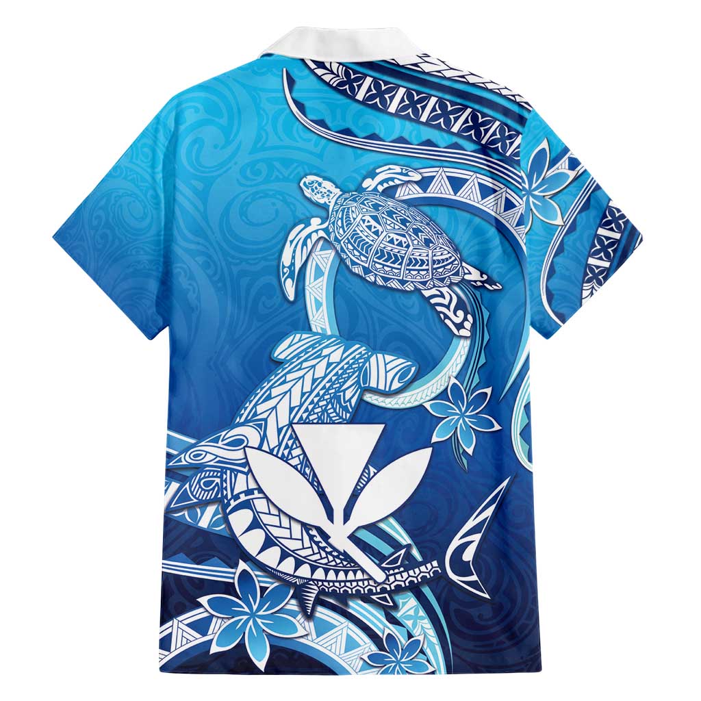 Hawaii Family Matching Short Sleeve Bodycon Dress and Hawaiian Shirt Turtle With Hammerhead Shark Oceanic