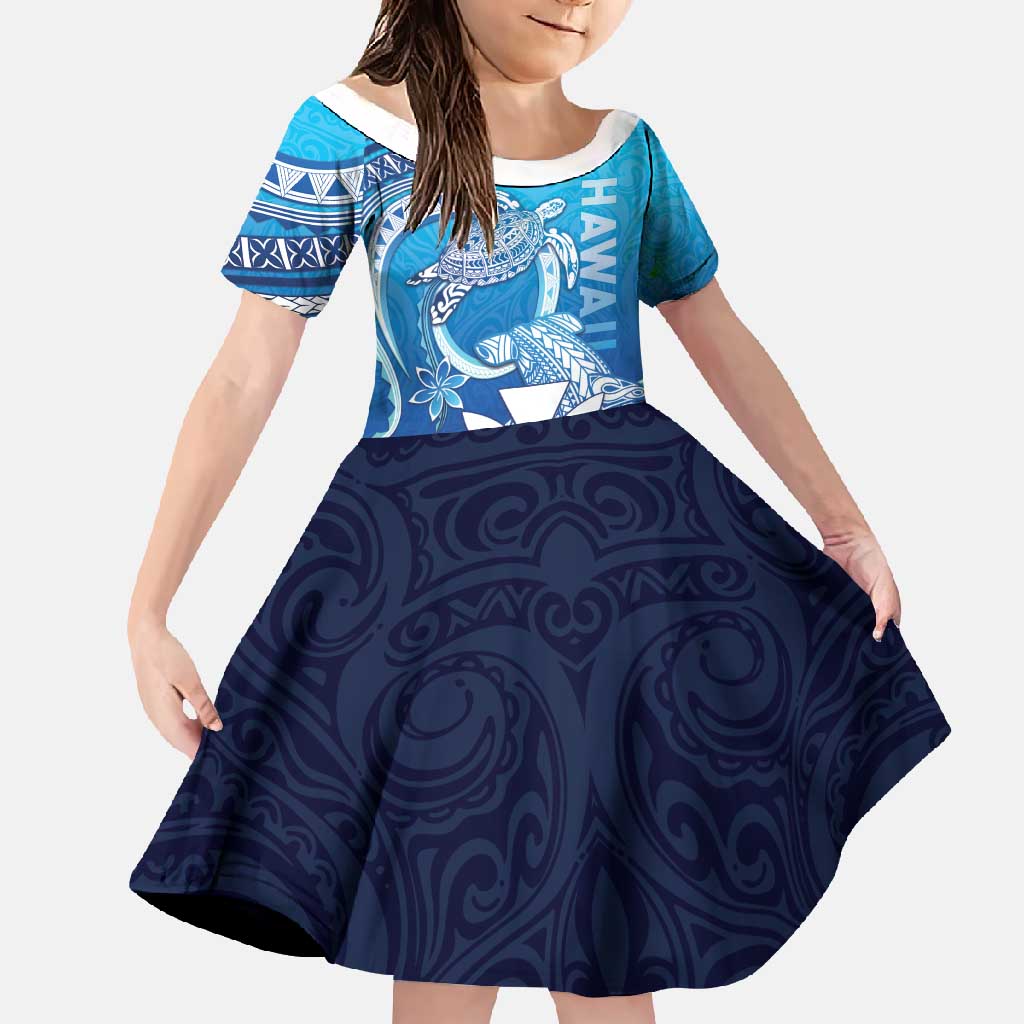 Hawaii Family Matching Summer Maxi Dress and Hawaiian Shirt Turtle With Hammerhead Shark Oceanic