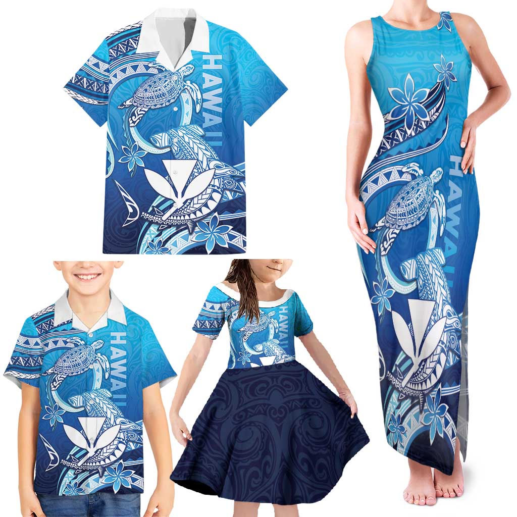Hawaii Family Matching Tank Maxi Dress and Hawaiian Shirt Turtle With Hammerhead Shark Oceanic DT04 - Polynesian Pride