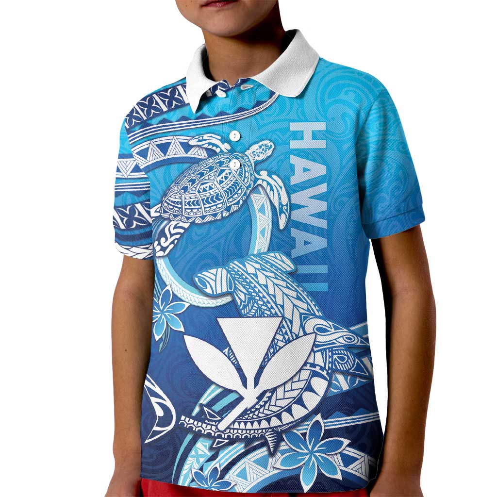 Hawaii Kid Polo Shirt Turtle With Hammerhead Shark Oceanic