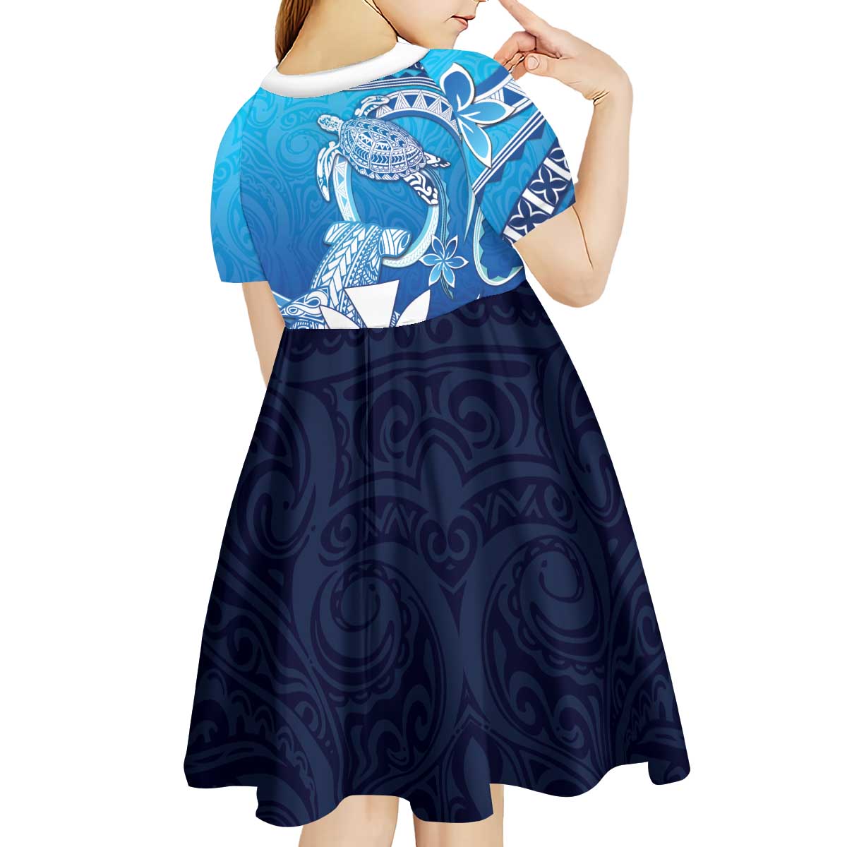 Hawaii Kid Short Sleeve Dress Turtle With Hammerhead Shark Oceanic