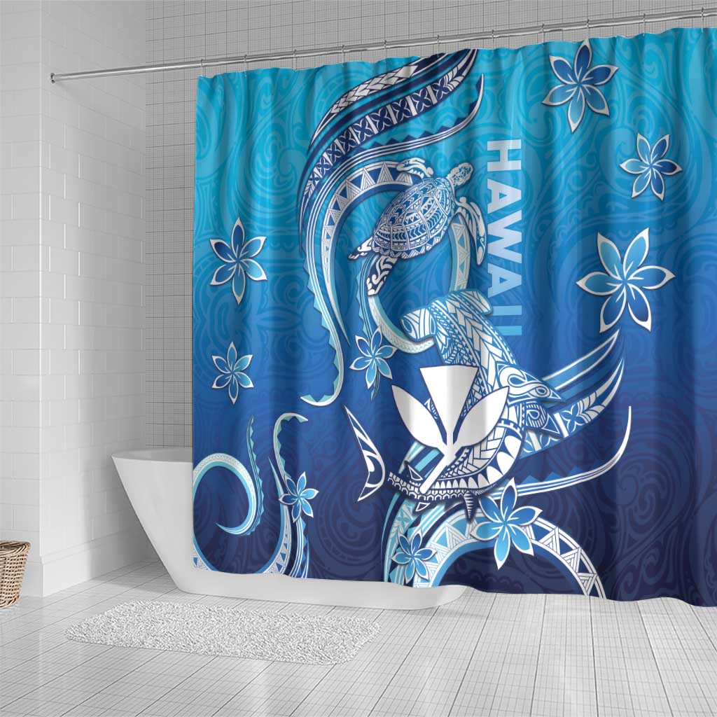 Hawaii Shower Curtain Turtle With Hammerhead Shark Oceanic