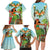 Hawaii Lei Day Family Matching Long Sleeve Bodycon Dress and Hawaiian Shirt Hula Girl With Tropical Forest