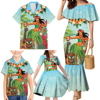 Hawaii Lei Day Family Matching Mermaid Dress and Hawaiian Shirt Hula Girl With Tropical Forest DT04 - Polynesian Pride