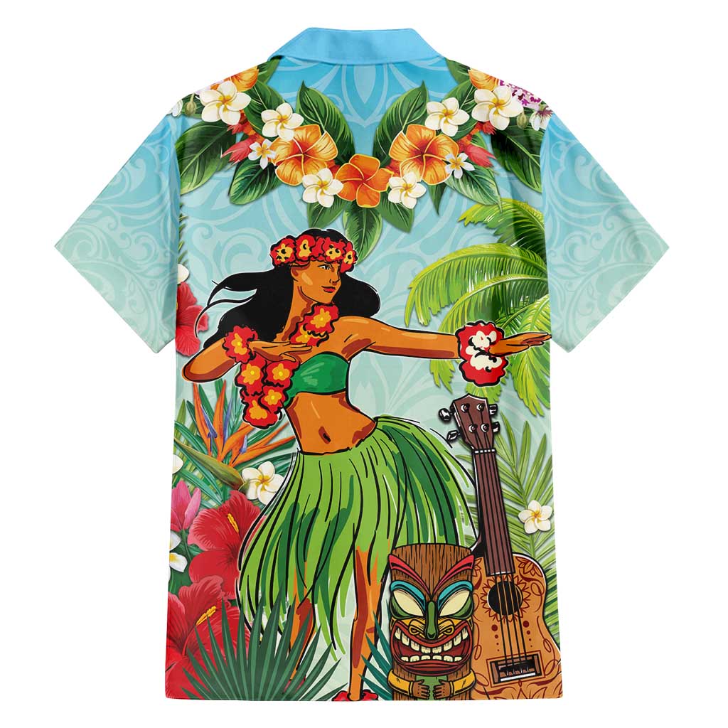 Hawaii Lei Day Family Matching Summer Maxi Dress and Hawaiian Shirt Hula Girl With Tropical Forest DT04 - Polynesian Pride