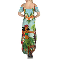 Hawaii Lei Day Family Matching Summer Maxi Dress and Hawaiian Shirt Hula Girl With Tropical Forest DT04 - Polynesian Pride