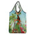 Hawaii Lei Day Grocery Bag Hula Girl With Tropical Forest