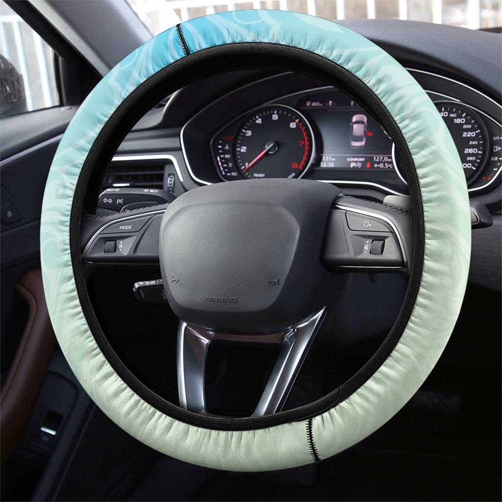 Hawaii Lei Day Steering Wheel Cover Hula Girl With Tropical Forest