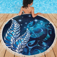 New Zealand Matariki Beach Blanket Maori Koru Mix Silver Fern DT04 - Polynesian Pride