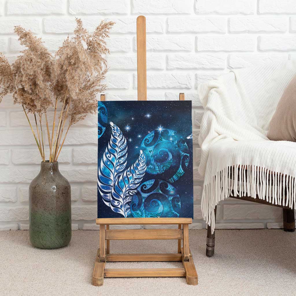 New Zealand Matariki Canvas Wall Art Maori Koru Mix Silver Fern DT04 - Polynesian Pride