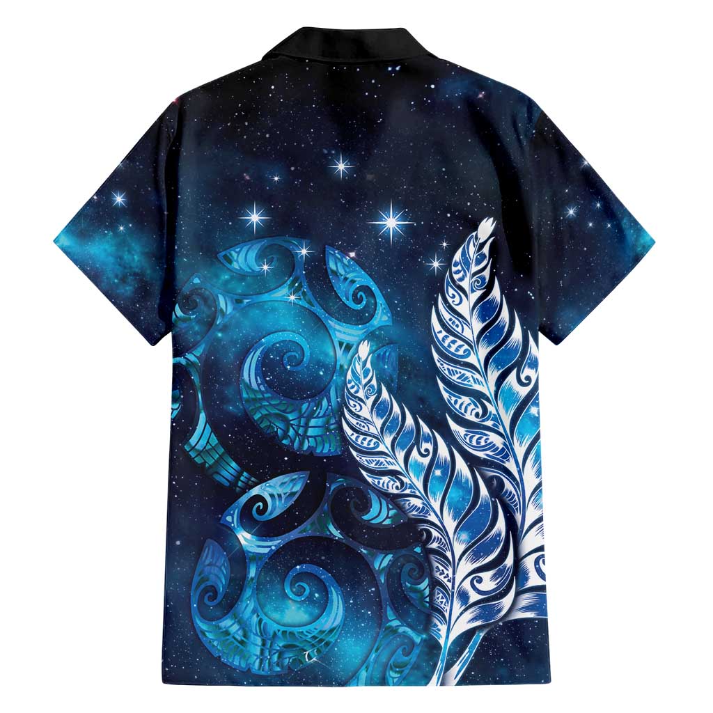 New Zealand Matariki Family Matching Short Sleeve Bodycon Dress and Hawaiian Shirt Maori Koru Mix Silver Fern DT04 - Polynesian Pride