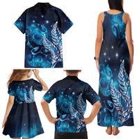 New Zealand Matariki Family Matching Tank Maxi Dress and Hawaiian Shirt Maori Koru Mix Silver Fern DT04 - Polynesian Pride