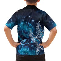 New Zealand Matariki Kid Hawaiian Shirt Maori Koru Mix Silver Fern