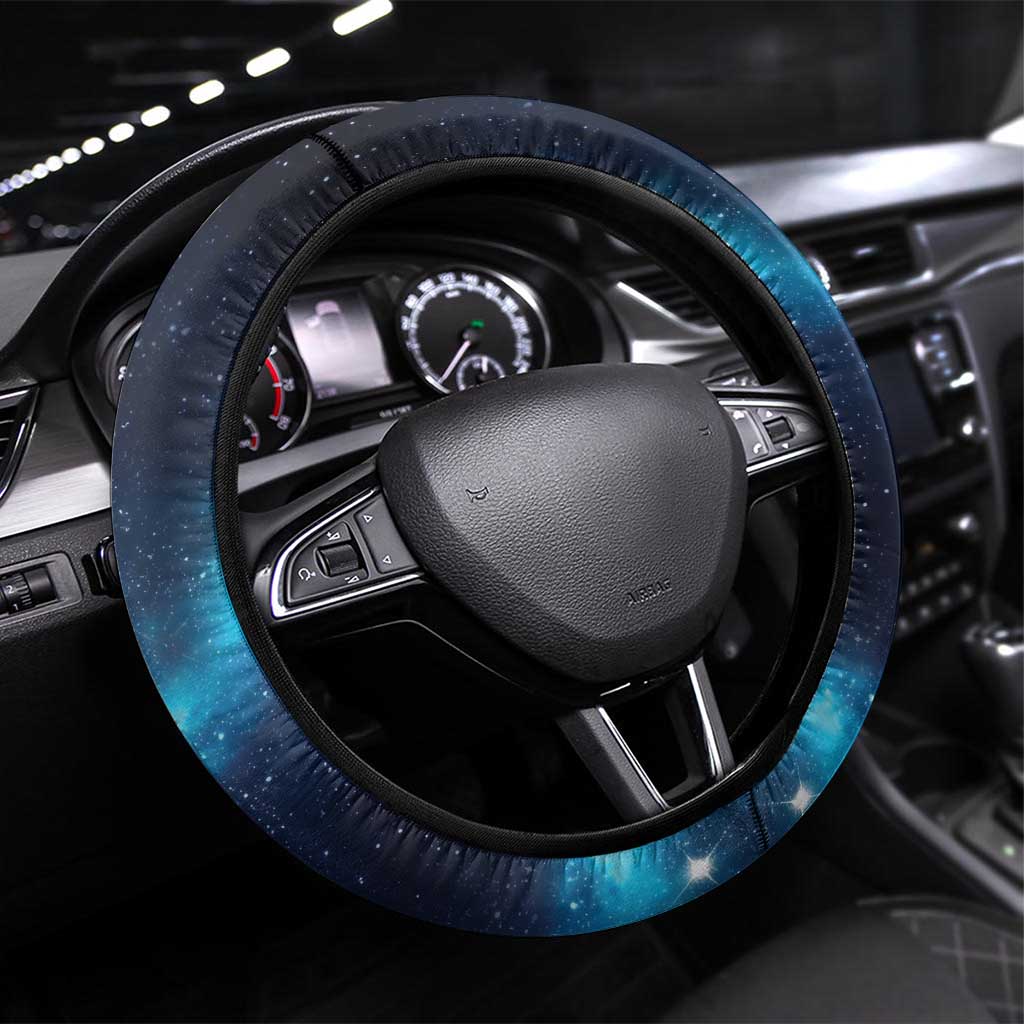 New Zealand Matariki Steering Wheel Cover Maori Koru Mix Silver Fern DT04 Universal Fit Blue - Polynesian Pride