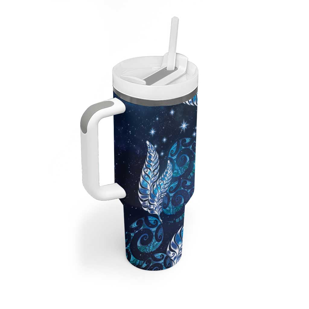 New Zealand Matariki Tumbler With Handle Maori Koru Mix Silver Fern