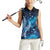 New Zealand Matariki Women Sleeveless Polo Shirt Maori Koru Mix Silver Fern