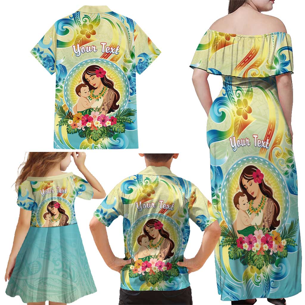 Personalised Hawaii Mother's Day Family Matching Off Shoulder Maxi Dress and Hawaiian Shirt I Love You Mom DT04 - Polynesian Pride