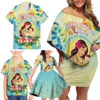 Personalised Hawaii Mother's Day Family Matching Off Shoulder Short Dress and Hawaiian Shirt I Love You Mom DT04 - Polynesian Pride
