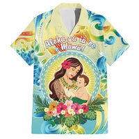 Personalised Hawaii Mother's Day Family Matching Summer Maxi Dress and Hawaiian Shirt I Love You Mom DT04 Dad's Shirt - Short Sleeve Yellow - Polynesian Pride