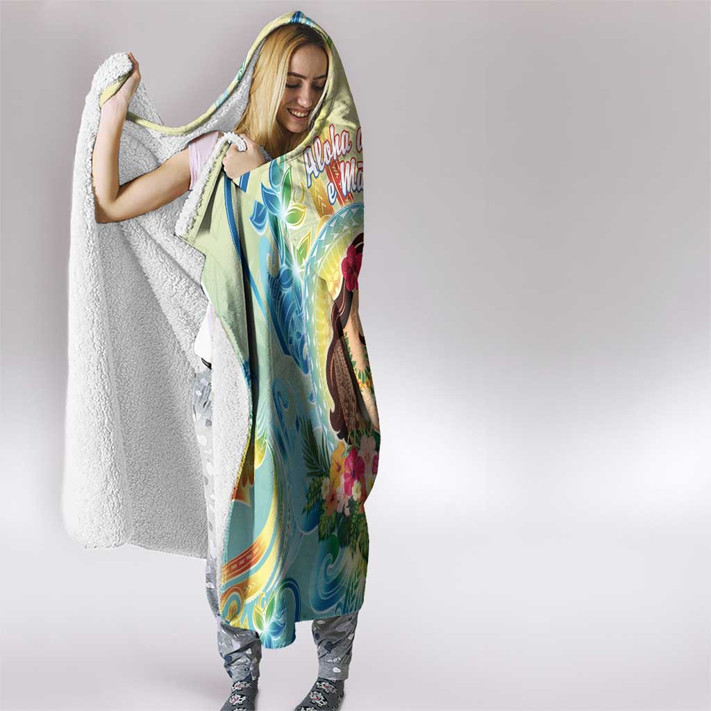 Hawaii Mother's Day Hooded Blanket I Love You Mom