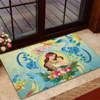 Hawaii Mother's Day Rubber Doormat I Love You Mom