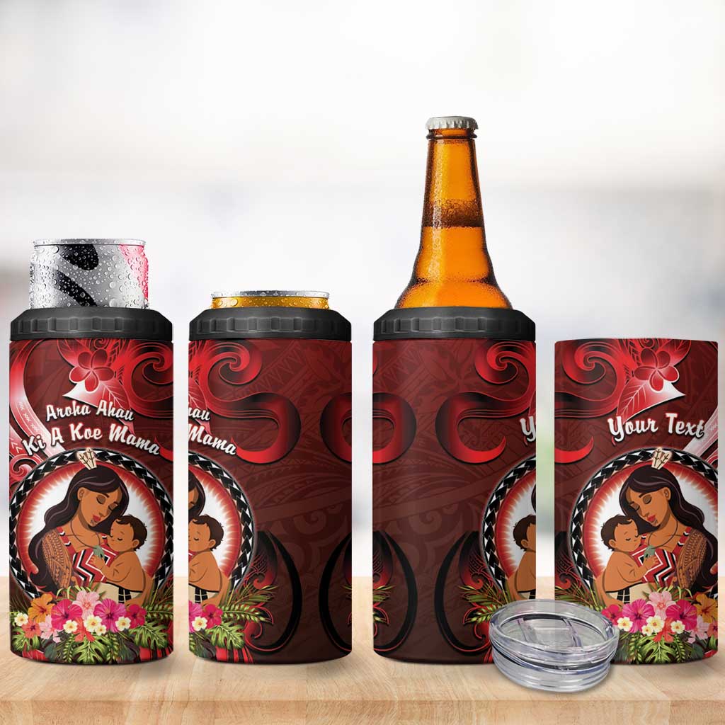 Personalised New Zealand Mother's Day 4 in 1 Can Cooler Tumbler I Love You Mom DT04 - Polynesian Pride