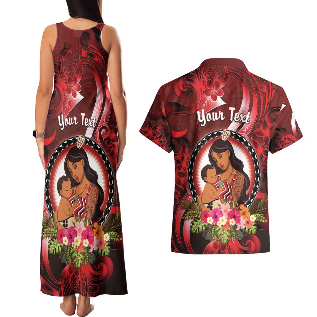 Personalised New Zealand Mother's Day Couples Matching Tank Maxi Dress and Hawaiian Shirt I Love You Mom DT04 - Polynesian Pride