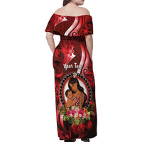Personalised New Zealand Mother's Day Family Matching Off Shoulder Maxi Dress and Hawaiian Shirt I Love You Mom DT04 - Polynesian Pride