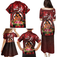 Personalised New Zealand Mother's Day Family Matching Puletasi and Hawaiian Shirt I Love You Mom DT04 - Polynesian Pride