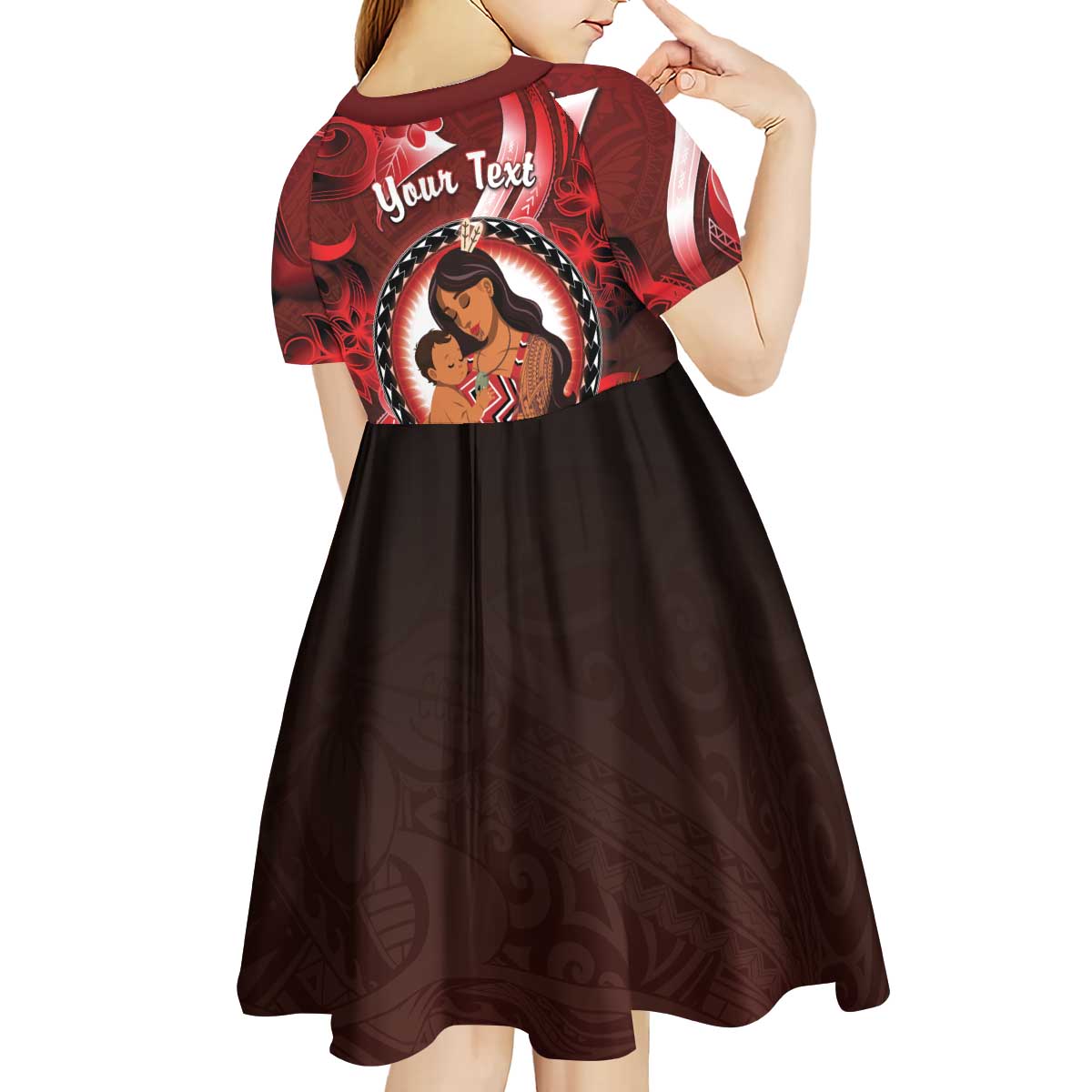 Personalised New Zealand Mother's Day Kid Short Sleeve Dress I Love You Mom