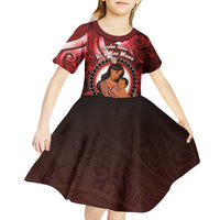 Personalised New Zealand Mother's Day Kid Short Sleeve Dress I Love You Mom