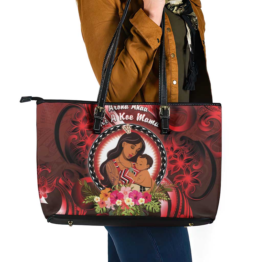 New Zealand Mother's Day Leather Tote Bag I Love You Mom