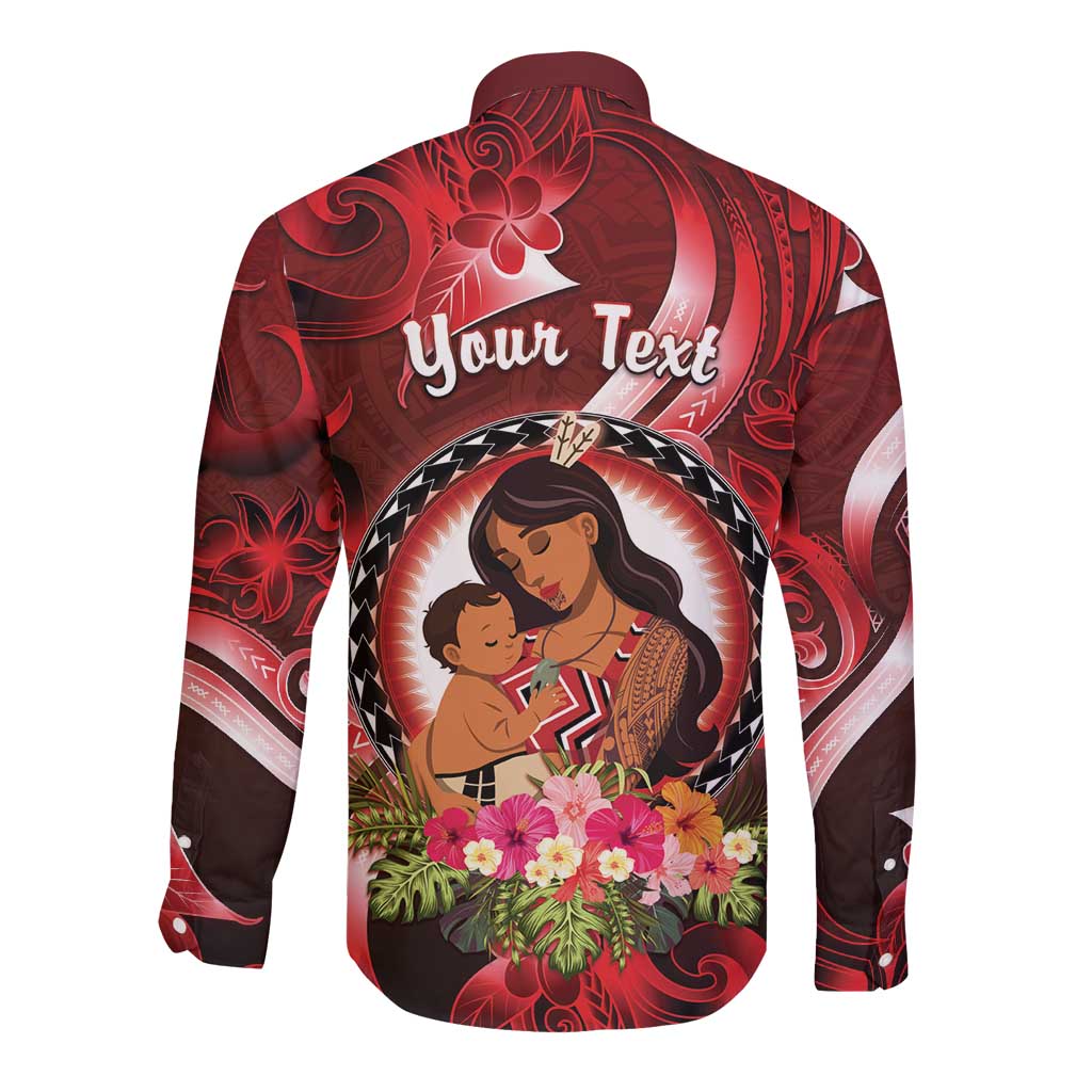 Personalised New Zealand Mother's Day Long Sleeve Button Shirt I Love You Mom