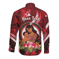 Personalised New Zealand Mother's Day Long Sleeve Button Shirt I Love You Mom