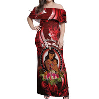 Personalised New Zealand Mother's Day Off Shoulder Maxi Dress I Love You Mom